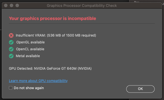 Insufficient VRAM